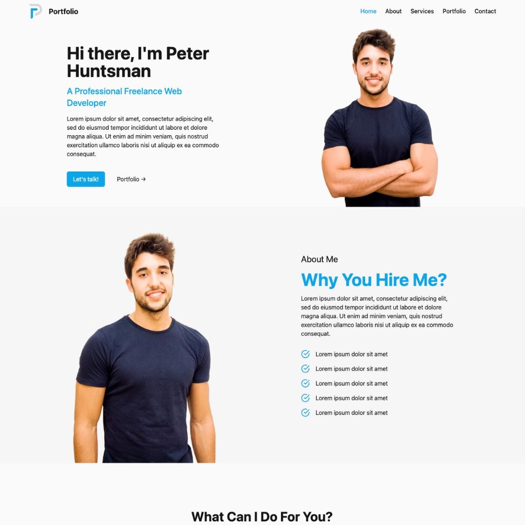 Single Page Portfolio Website Template